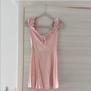 Pink Gingham Sleeveless Dress
